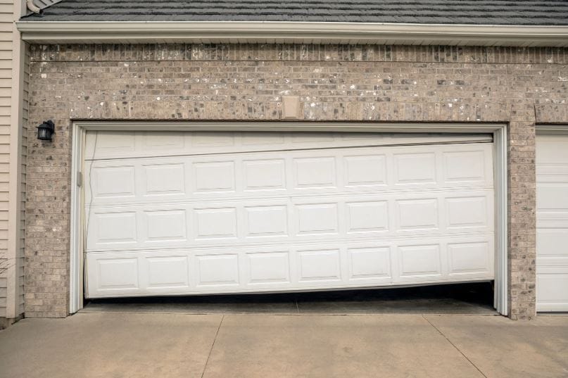 broken garage door