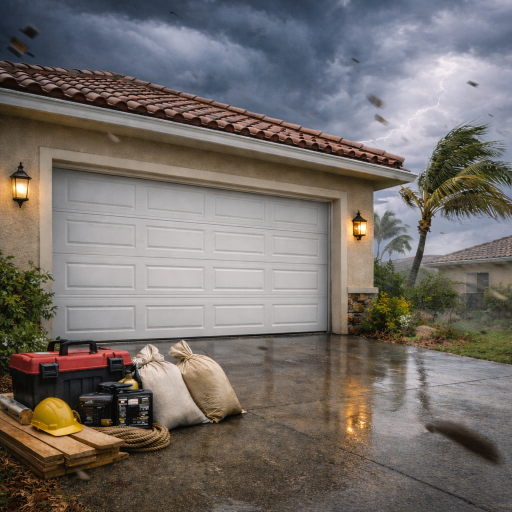 garage door during a hurricane in florida